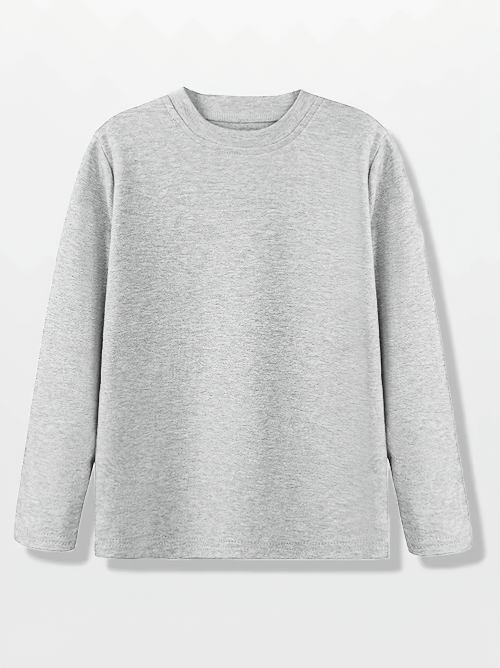 Solid color long-sleeved cotton top SF3096, featuring a classic fit and round neckline, perfect for versatile casual wear.